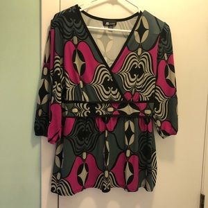 Dark gray purple-ish black silky shirt XL